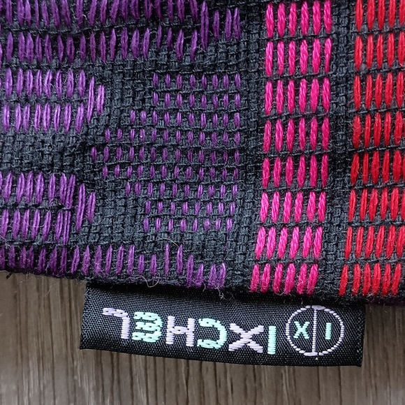 Ixchel the Original Patchwork Collection Black and Purple Shoulder Bag 9" X 6" - Picture 5 of 10